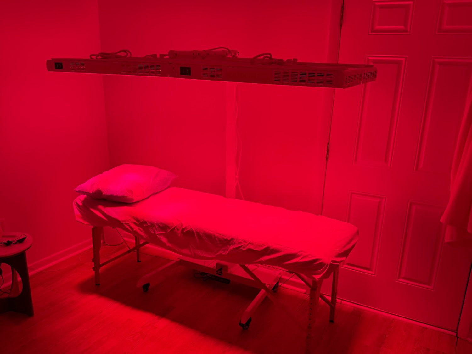 Red light therapy room